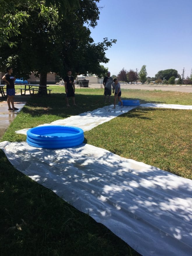 Slip-n-slide kickball