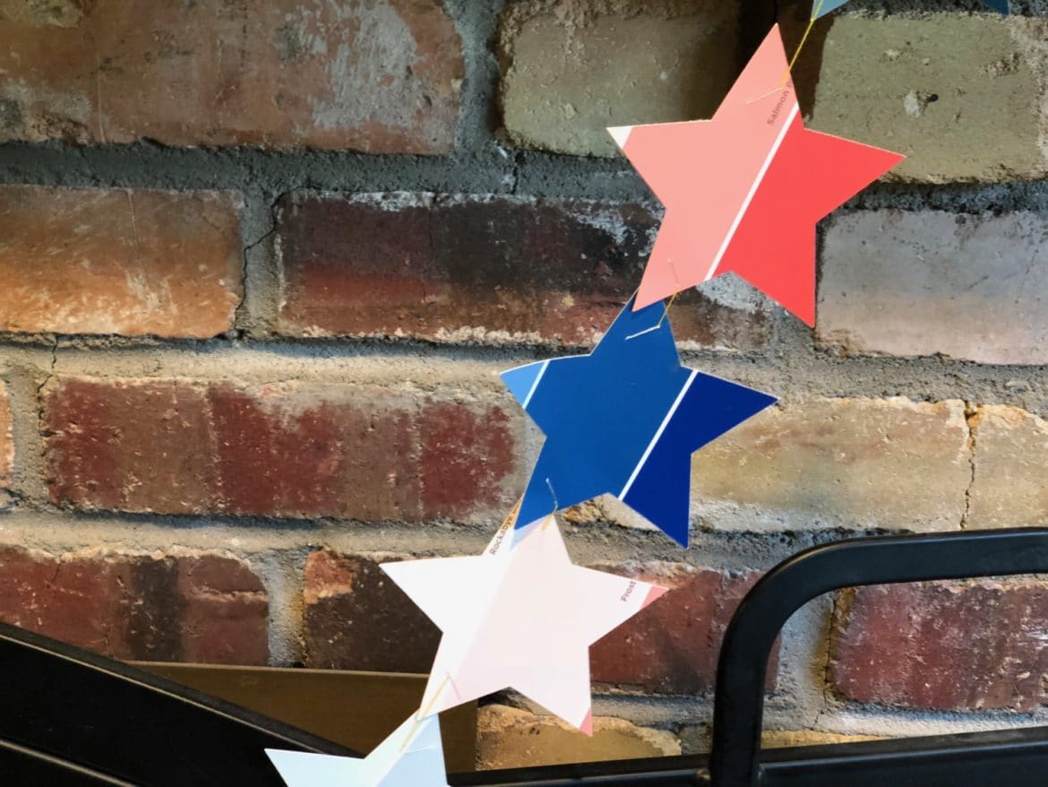 DIY Paint Chip Banner – Patriotic Themed (Made with Cricut)