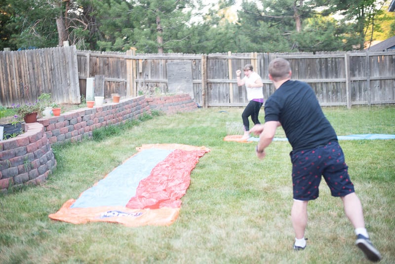 Slip n Slide Kickball in Action
