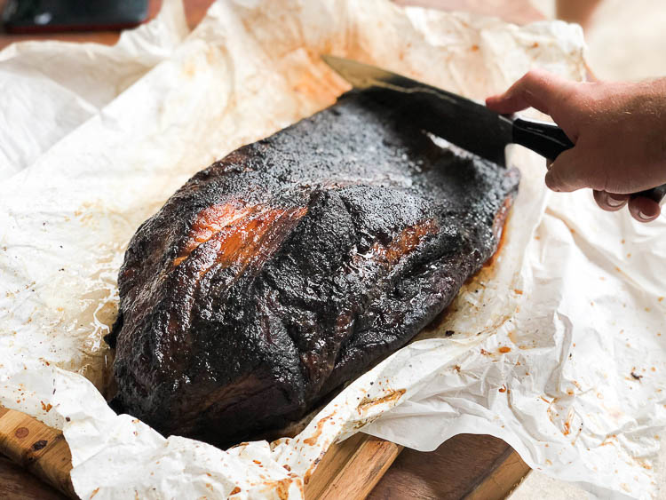 Smoked brisket on a traeger