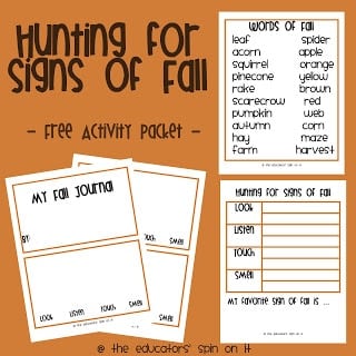 hunting for signs of fall printable