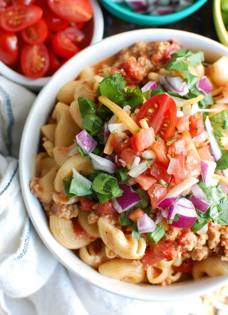 Cheesy Salsa Taco Pasta