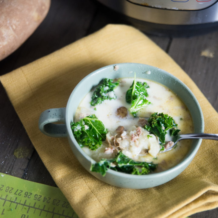 A plate of food with broccoli, with Soup