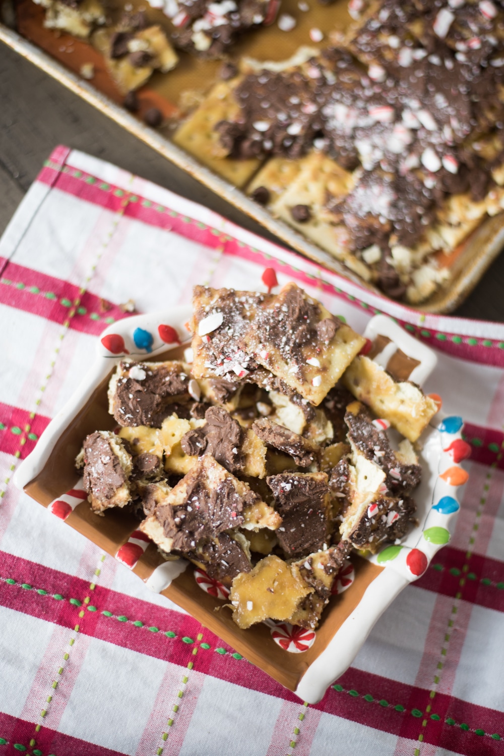 bowl full of cracker toffee