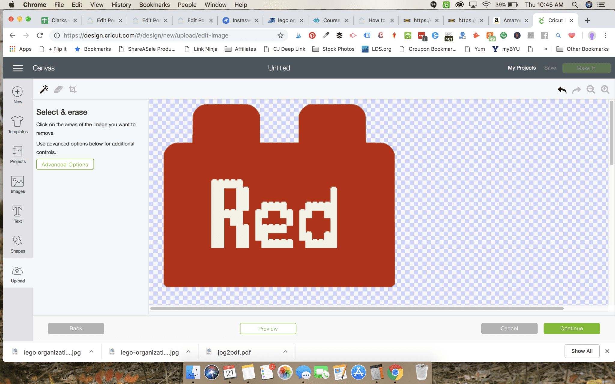red lego label