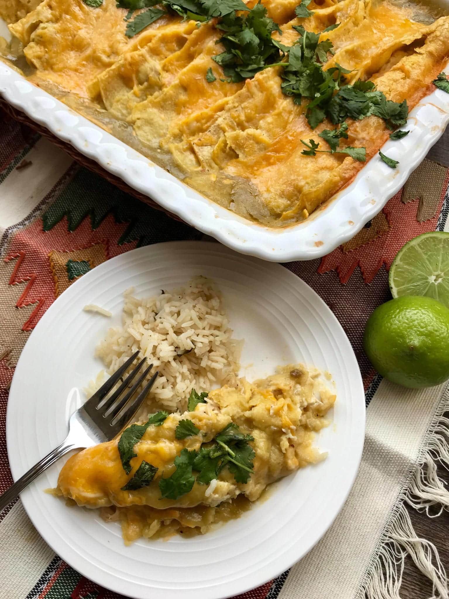 Easy Green Chili Chicken Enchiladas