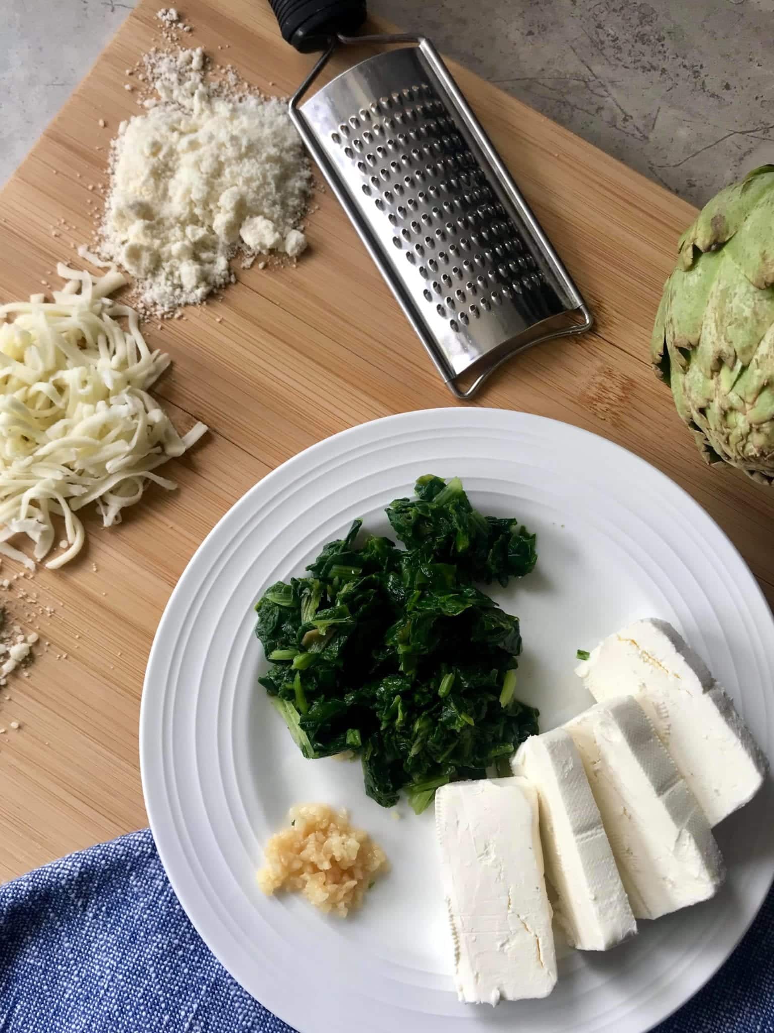 ingredients for artichoke dip