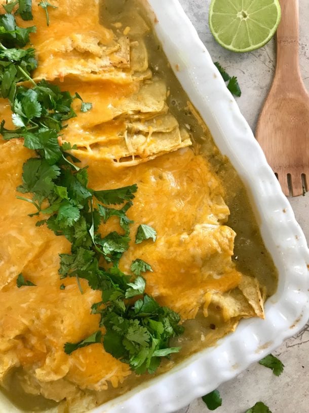 Easy Green Chili Chicken Enchiladas
