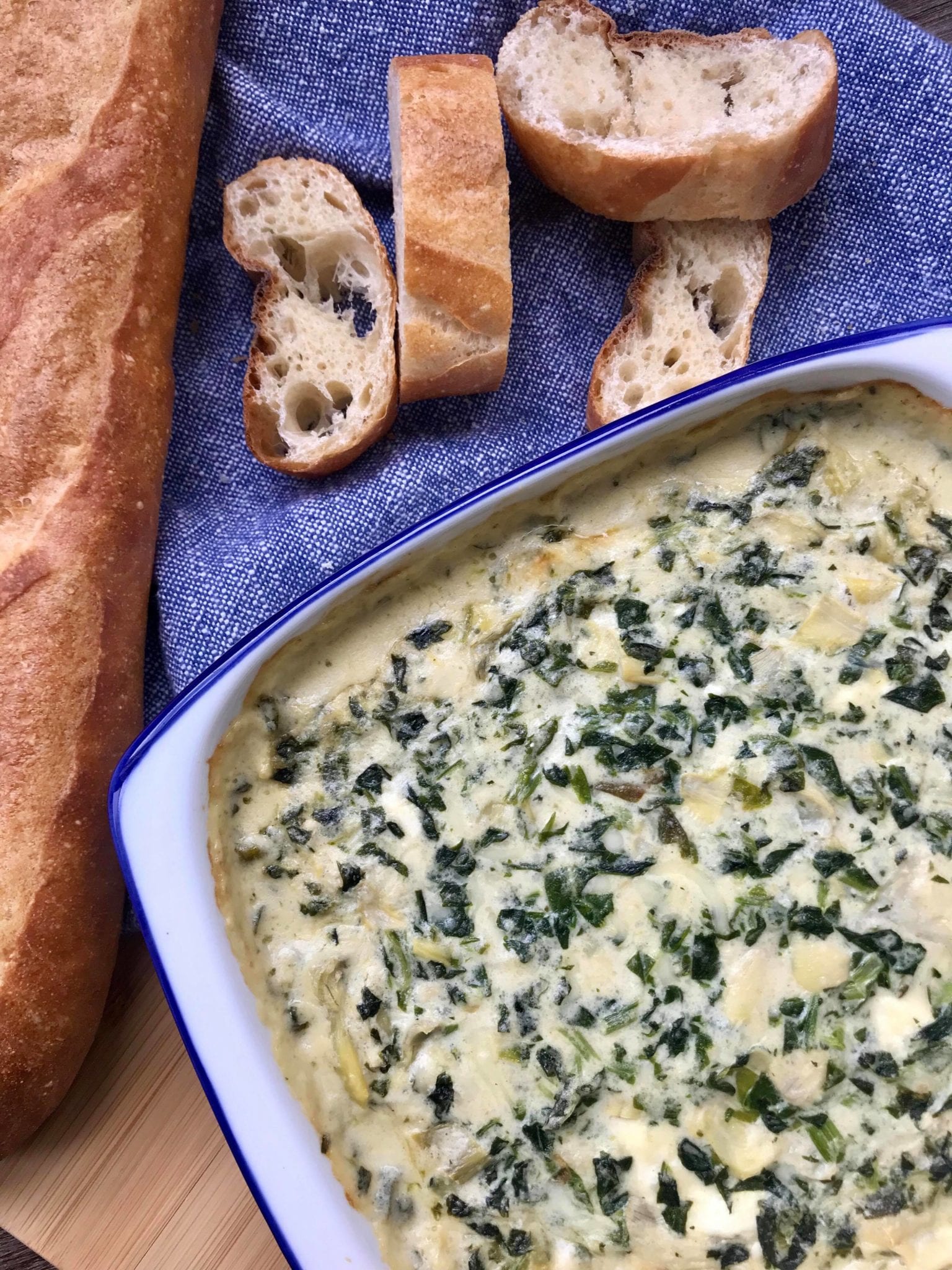 artichoke dip with dippers