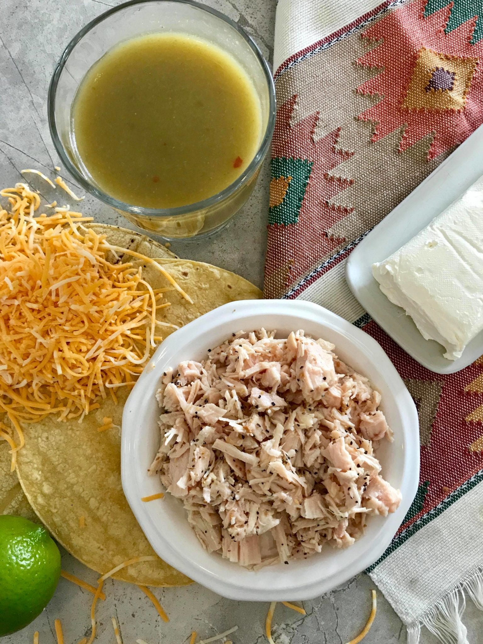 Easy Green Chili Chicken Enchiladas