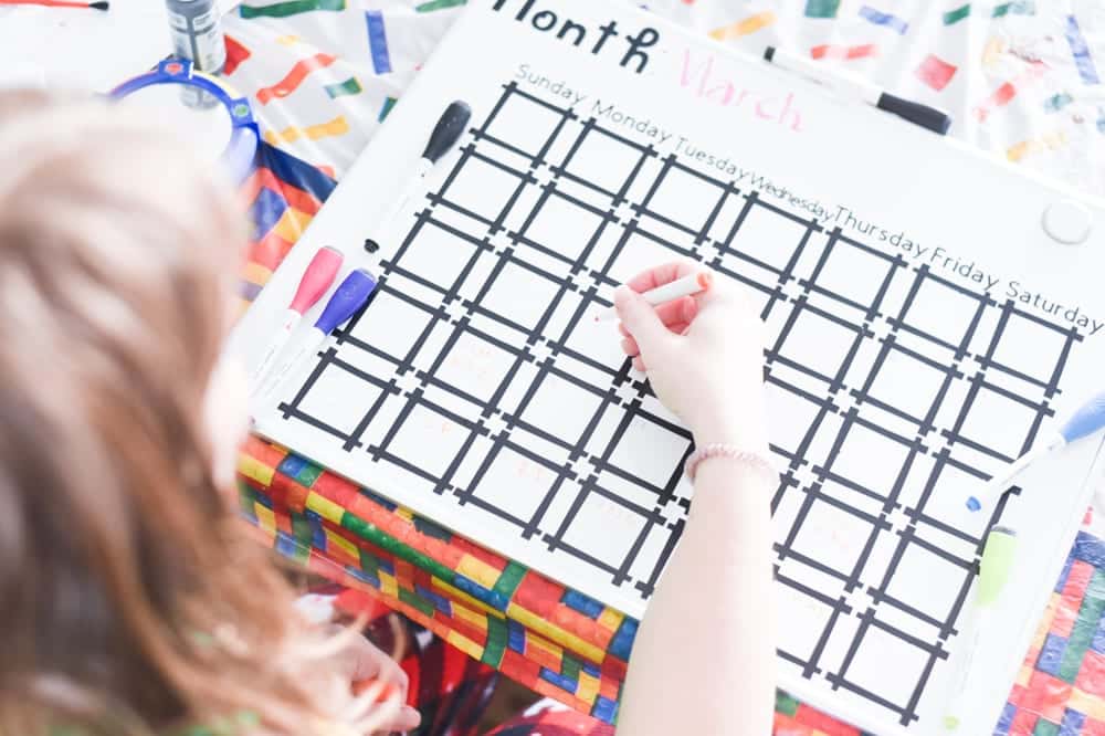 Dry Erase Calendar with Cricut