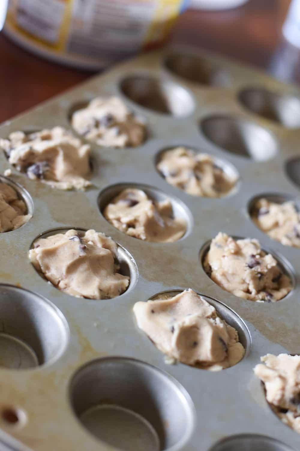 Two Ingredient Cookie Muffins With Hershey Kiss Centers