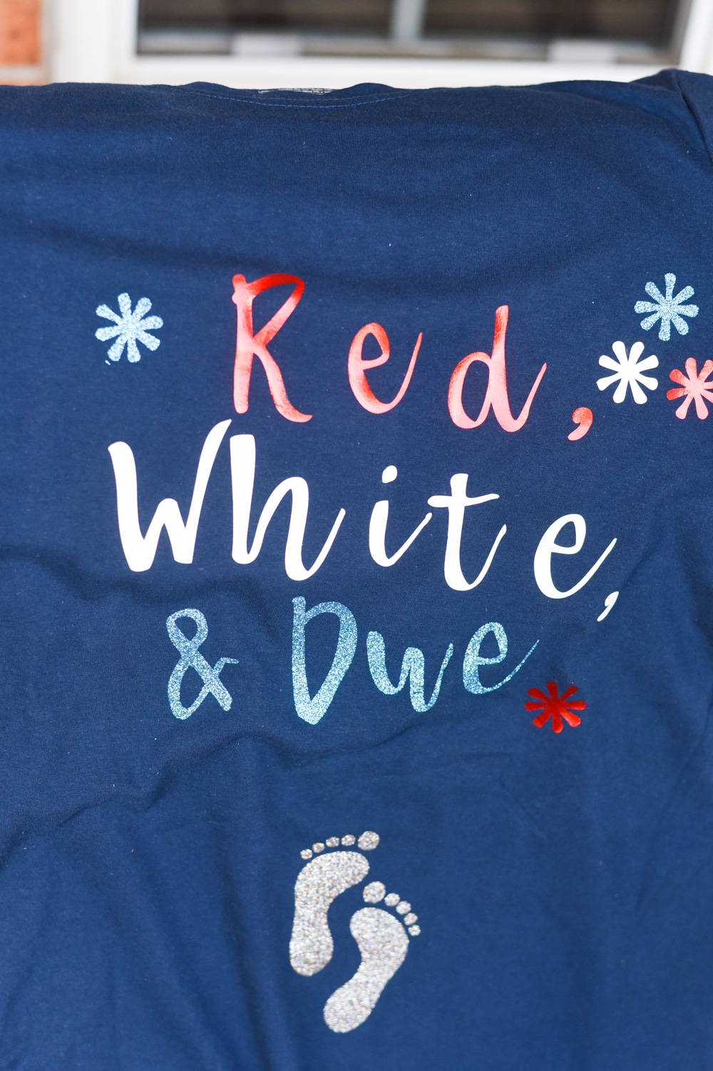 Red, White, and Due Maternity Shirt