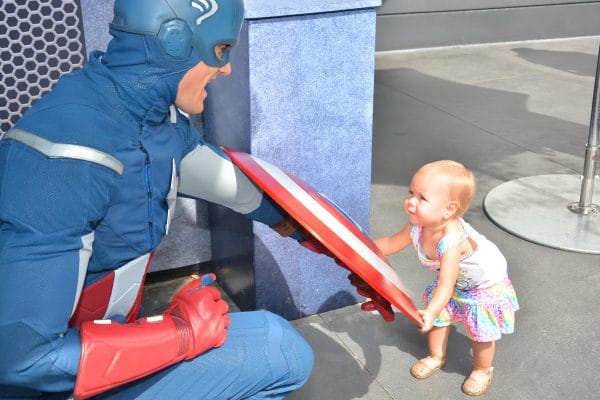 little girl with captain america