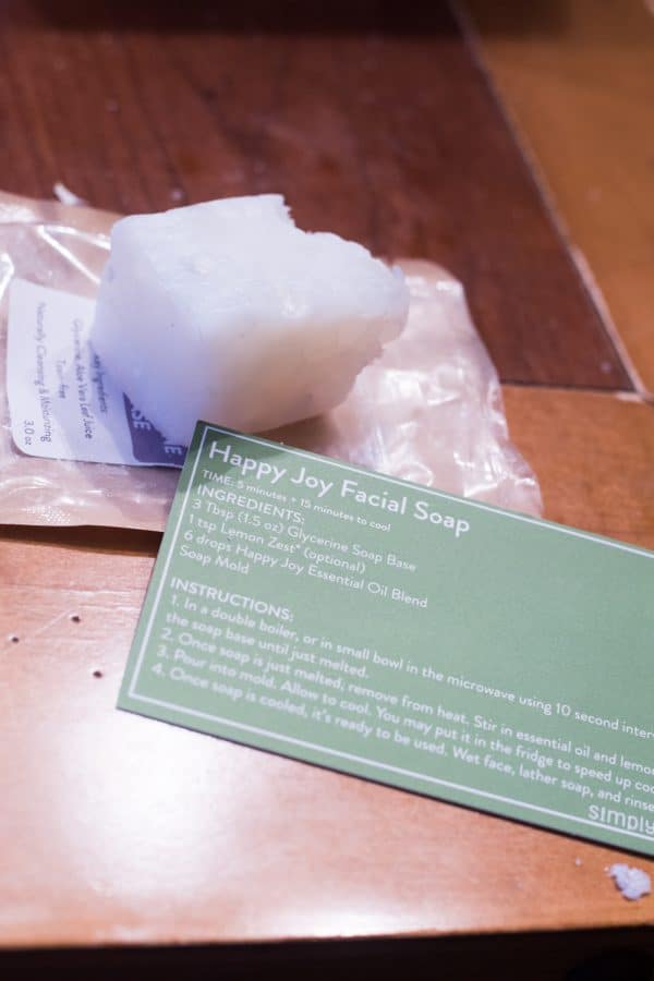 happy joy facial soap recipe card