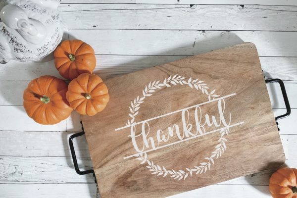 Thanksgiving Serving Tray - Small Pumpkins - Ceramic Turkey Decoration