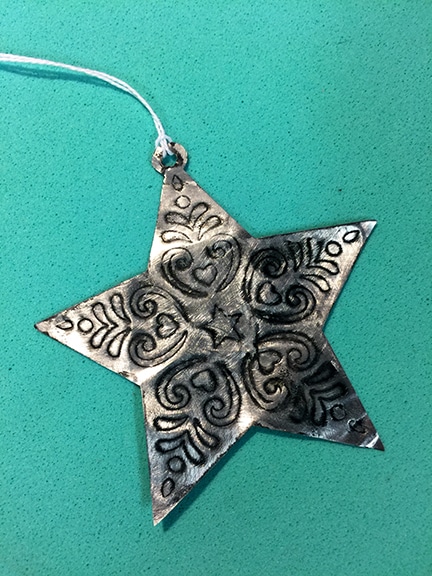 recycled star ornament