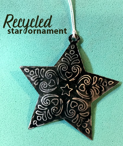 star ornament on green background