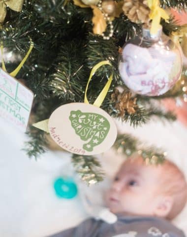 Baby under a Christmas Tree