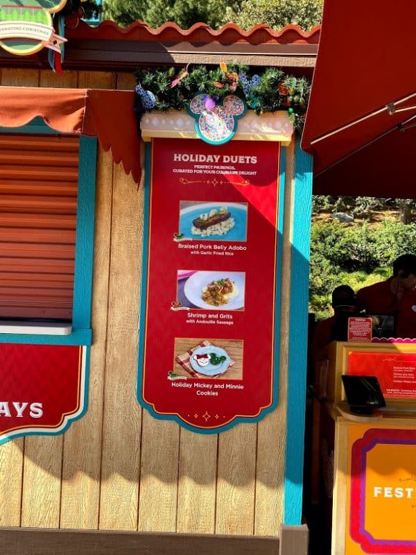 Close up of a menu