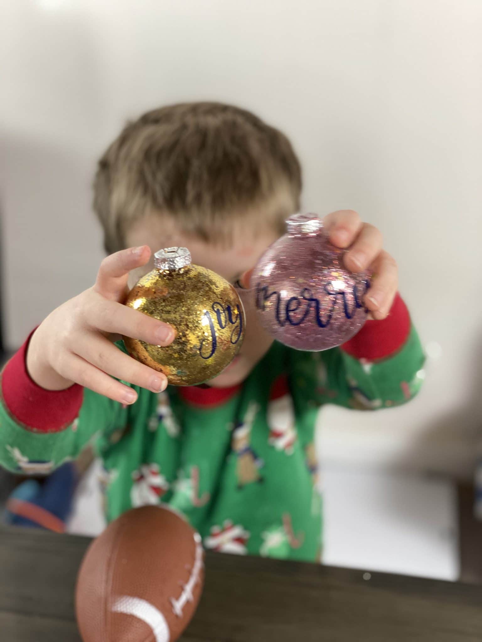 Easy DIY Glitter Ornaments with Mop and Glo (made with Floor Cleaner!)