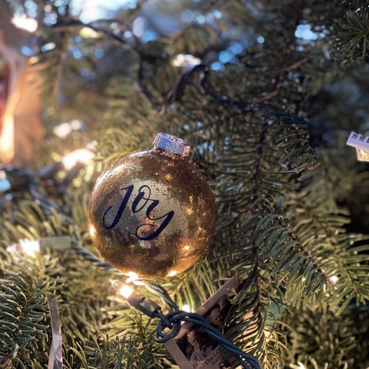 Closeup of a christmas tree ornament