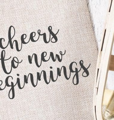 cheers to new beginnings banner