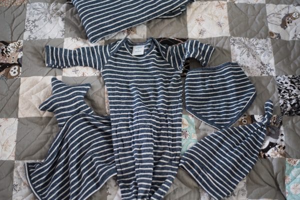 Striped pattern baby clothing
