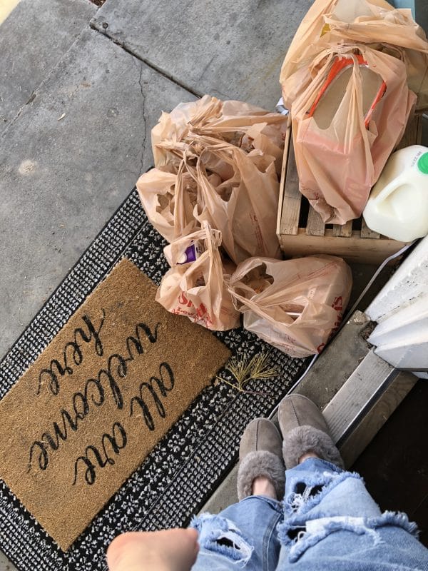 Grocery delivered on the door steps