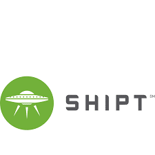 A close up of a logo of \"shipt\"