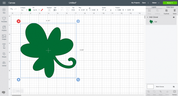 Screenshot of leaf for St. Patricks Day Decor