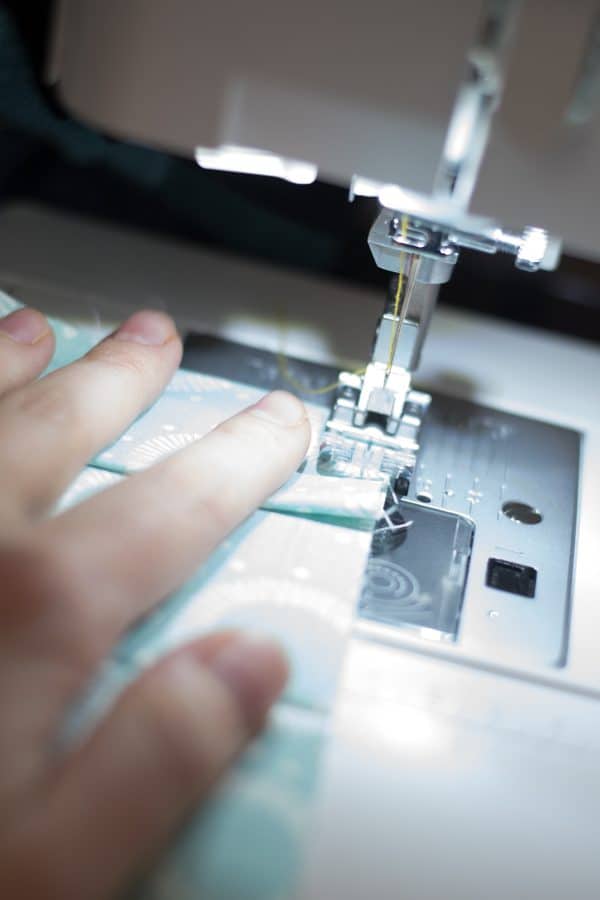 Face mask being sewed