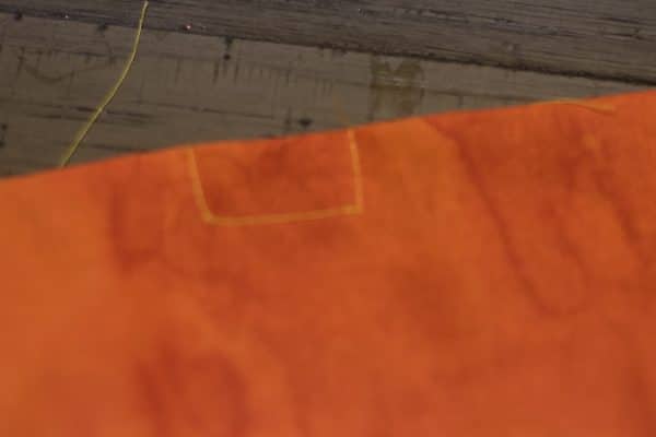 Closeup of a orange cloth