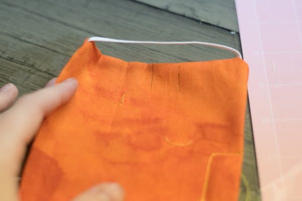 A close up of a diy orange mask