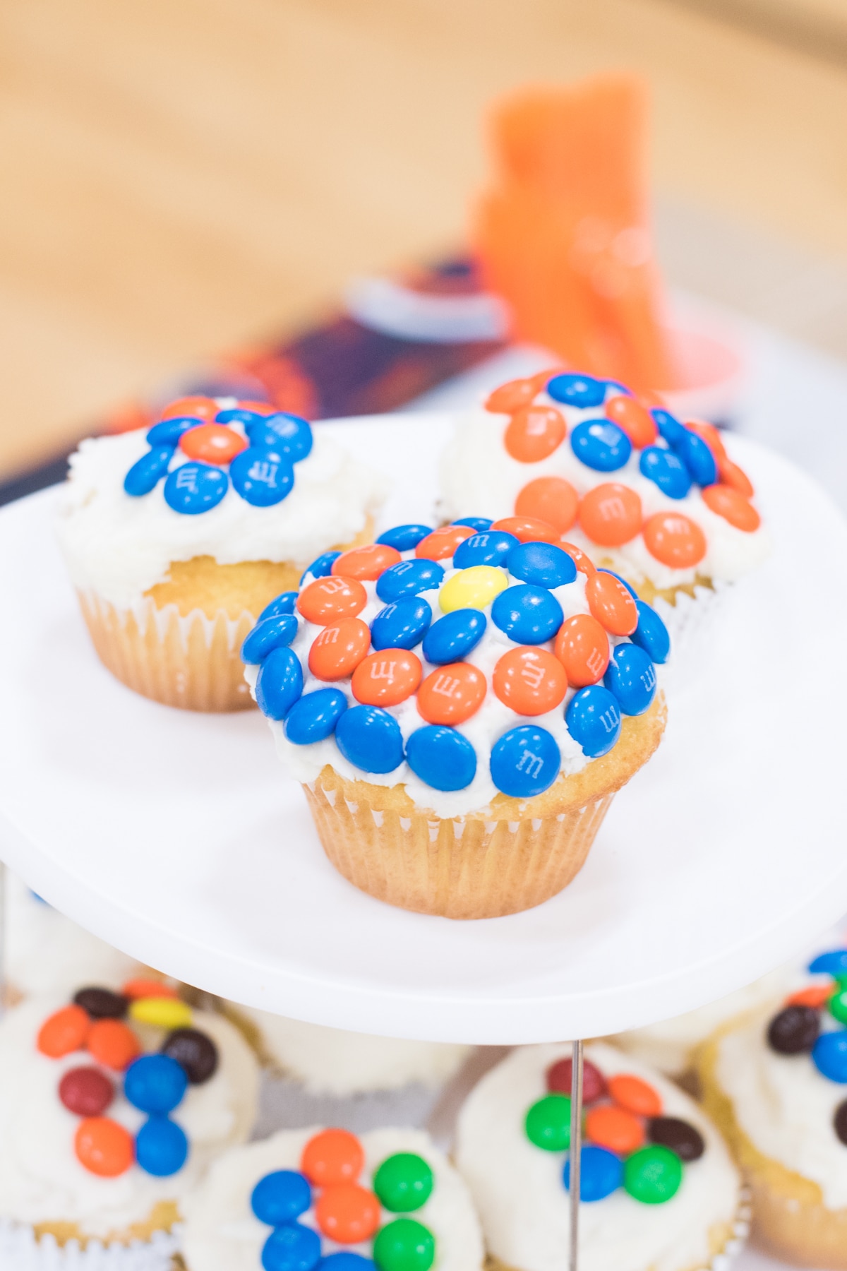 A decorated cake on a plate, with Party