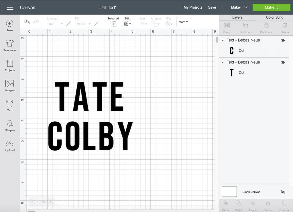 design space canvas with tate cloby written