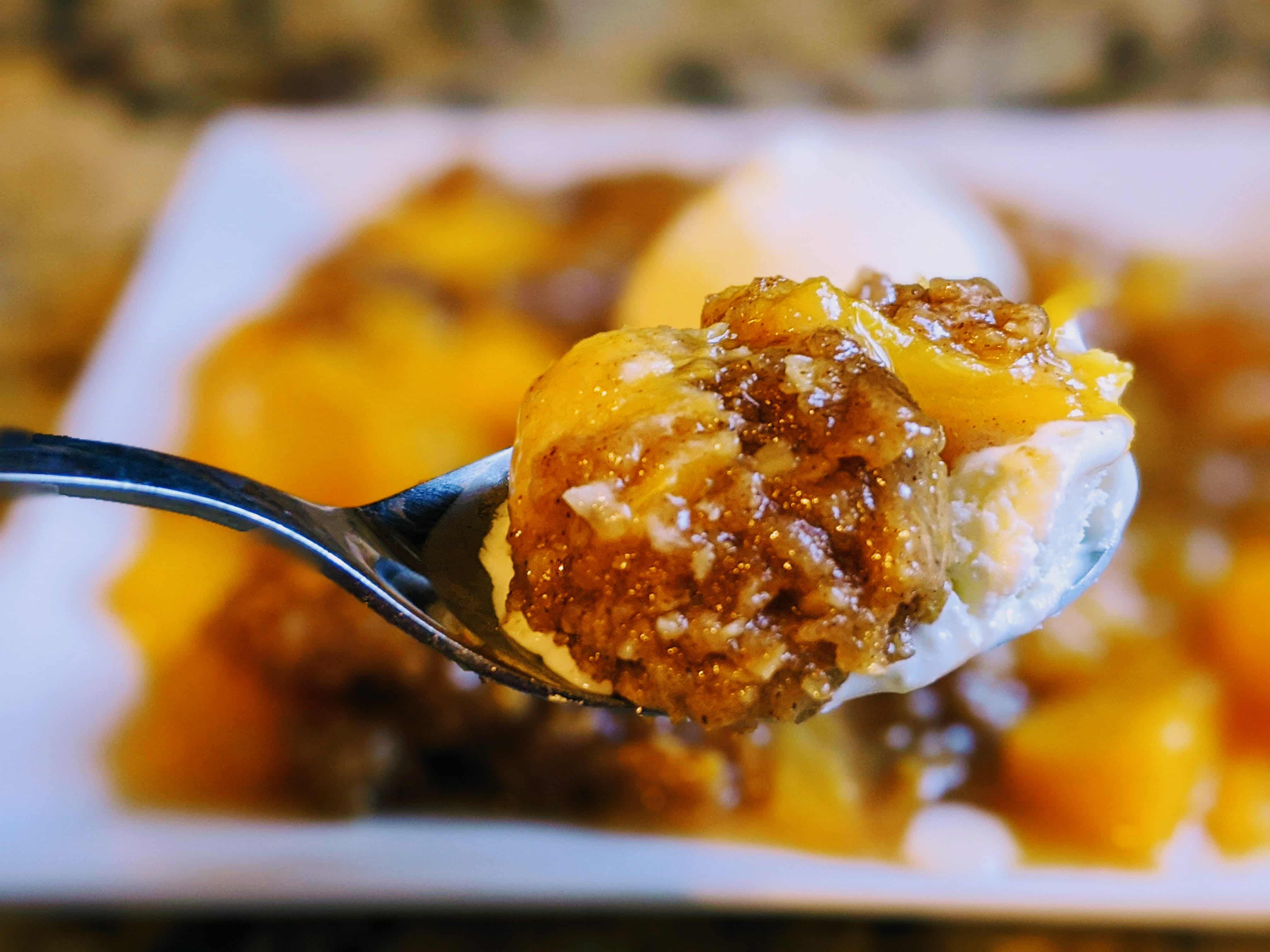 spoonful of peach crisp