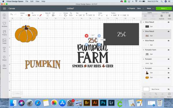 Cricut Design Space Slice an image Step 3
