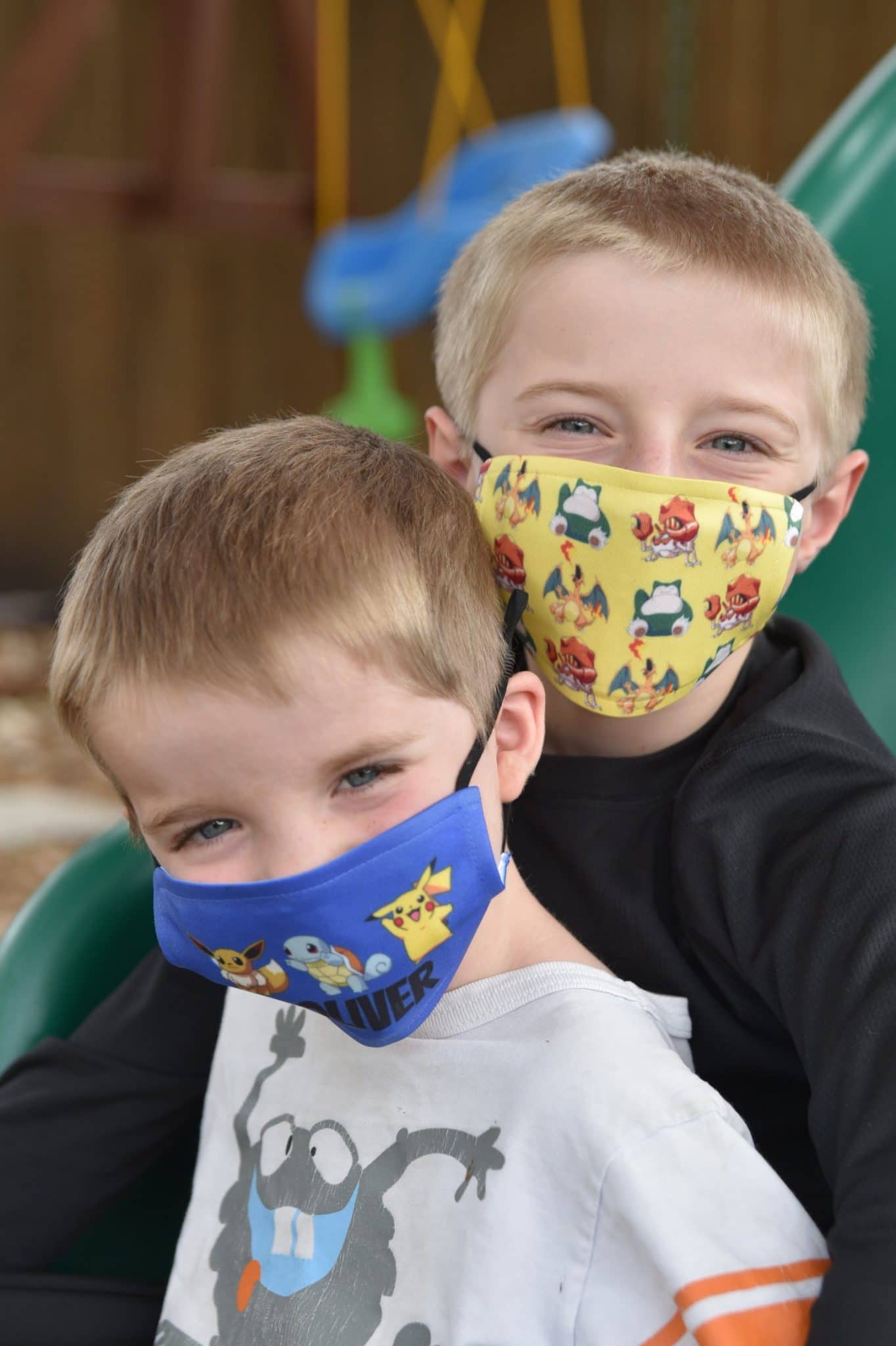boys with face masks