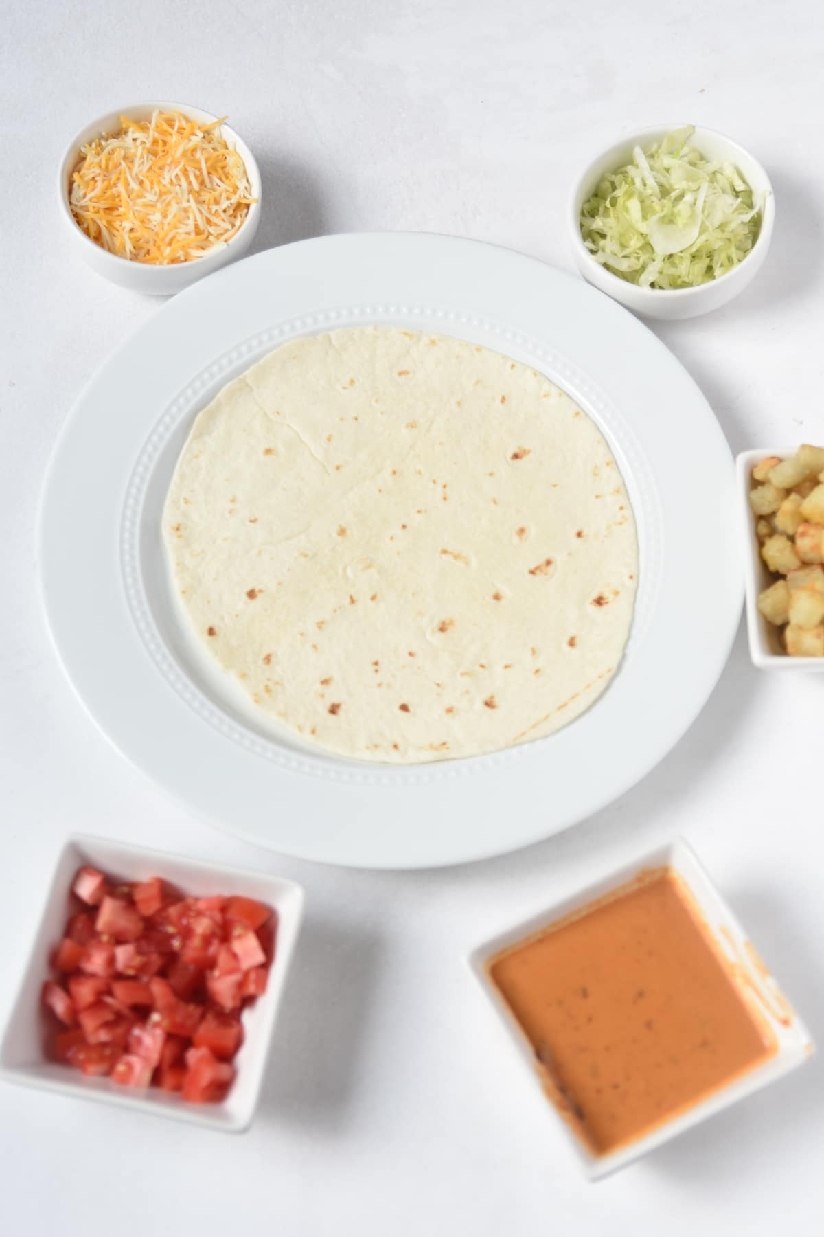 flour tortilla with ingredients