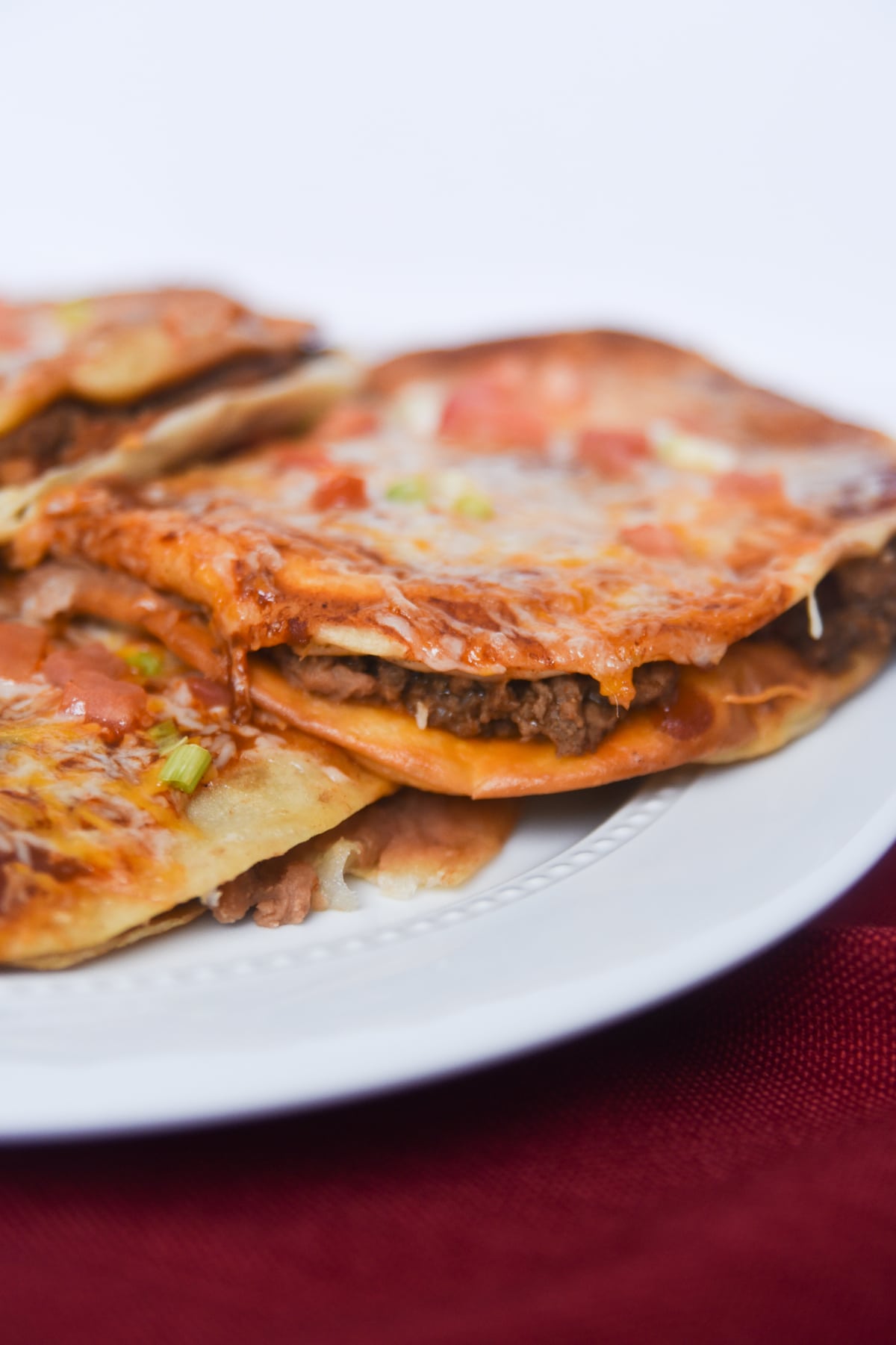 taco bell mexican pizza on white plate