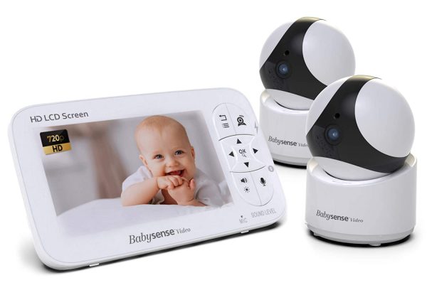 Babysense Video Baby Monitor with Camera and Audio, Two HD Cameras with Remote