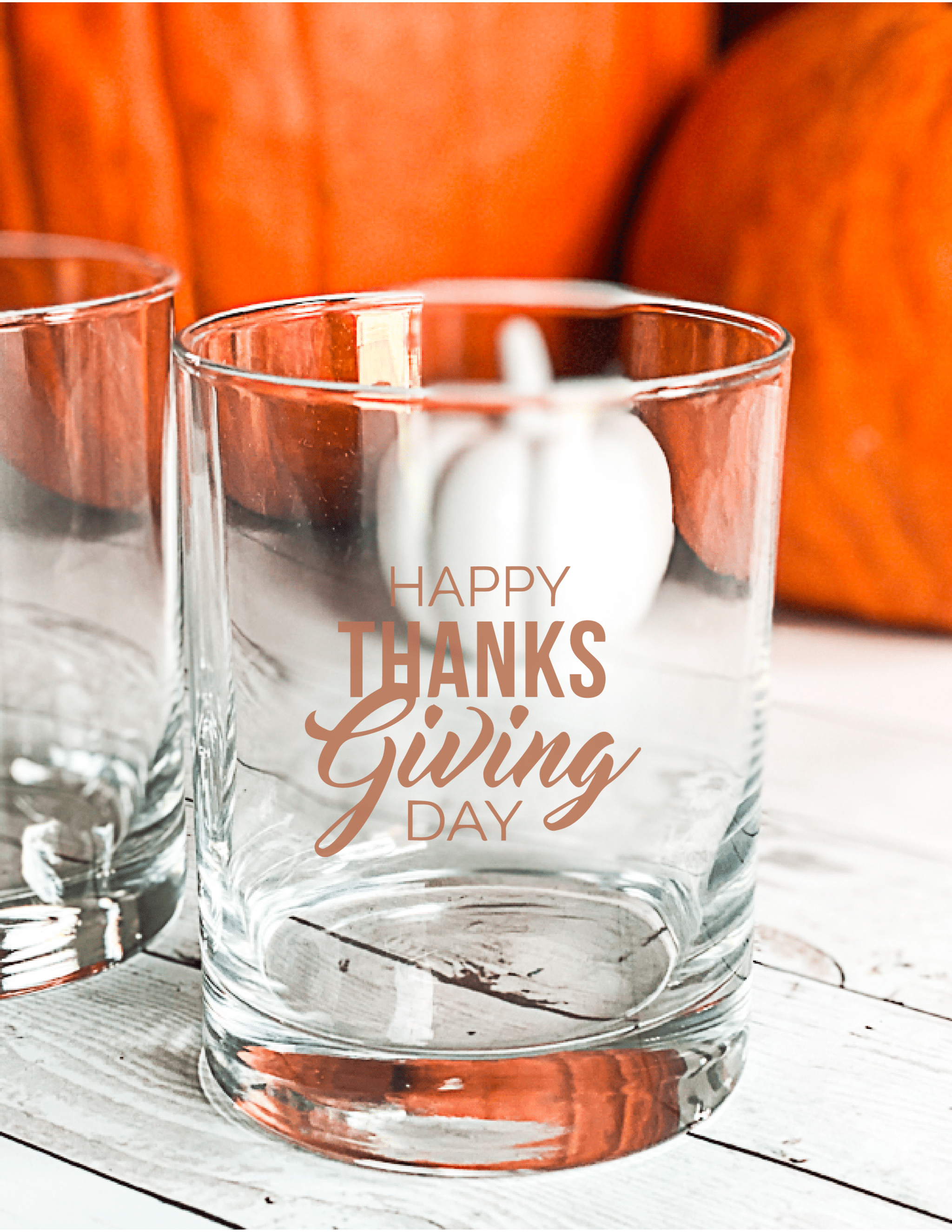 Easy DIY Thanksgiving Glasses With Cricut Clarks Condensed