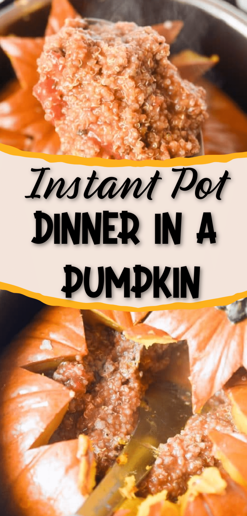 instant pot dinner in a pumpkin