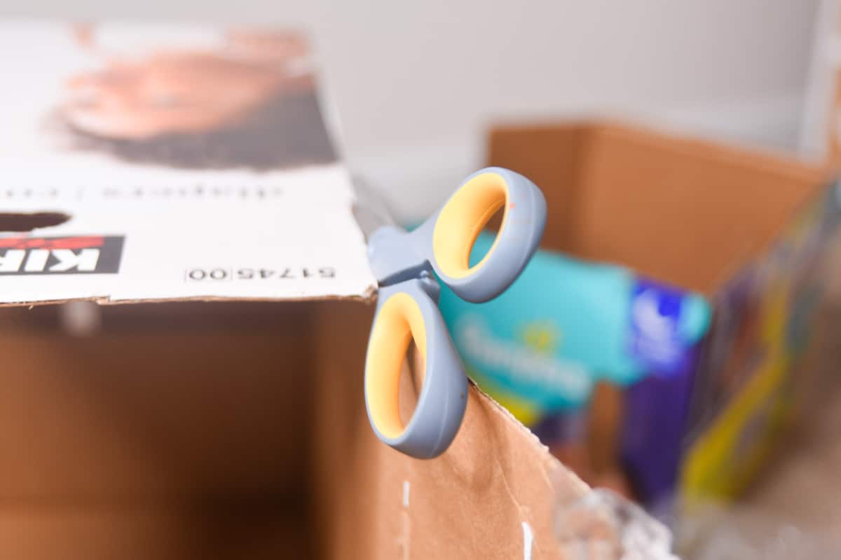 cutting cardboard box