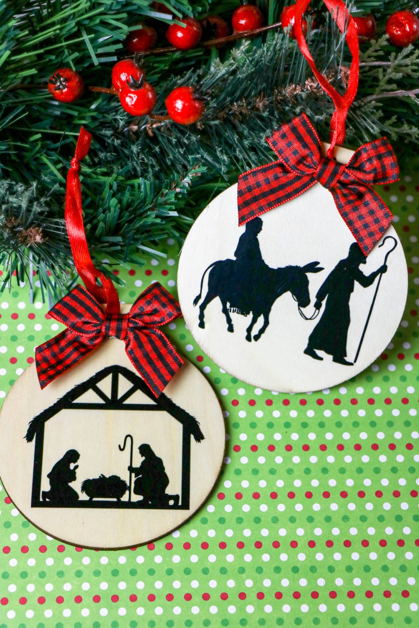 DIY Christmas Nativity Ornaments with Free Cut Files