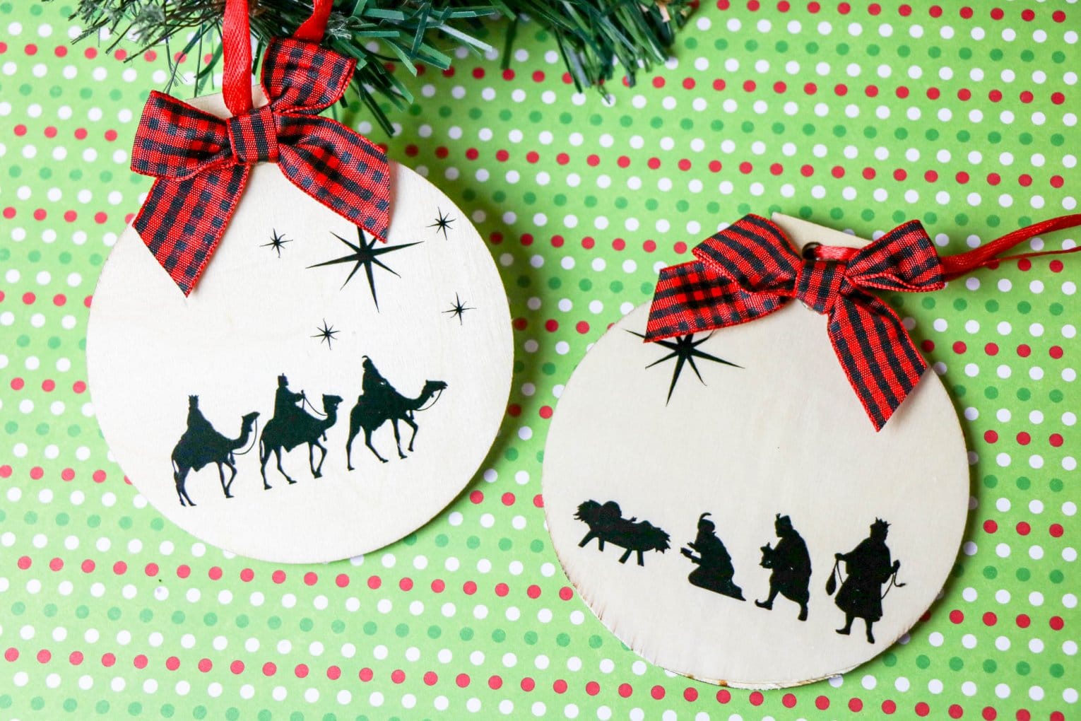 DIY Christmas Nativity Ornaments with Free Cut Files - Clarks Condensed