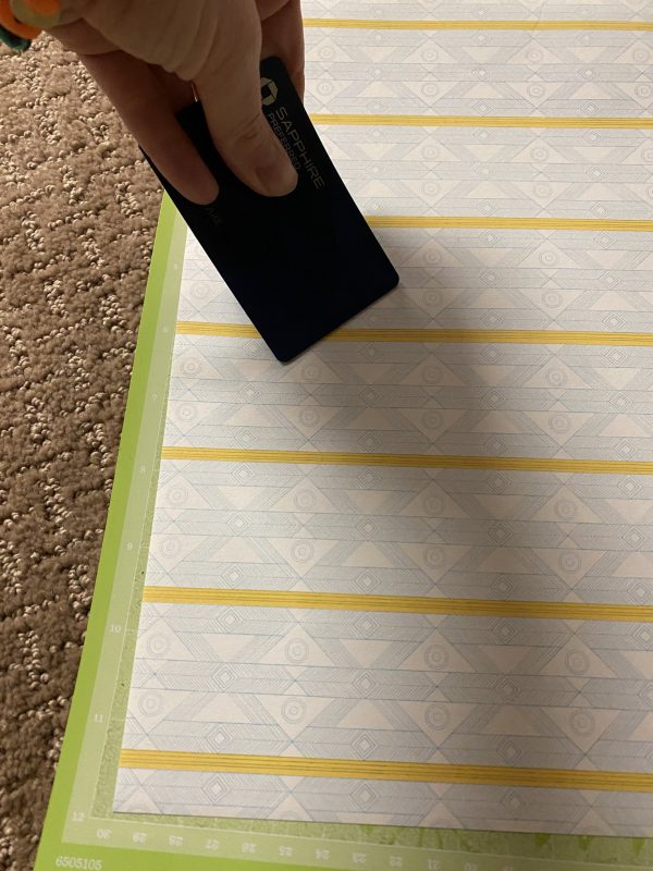 credit card on cricut mat