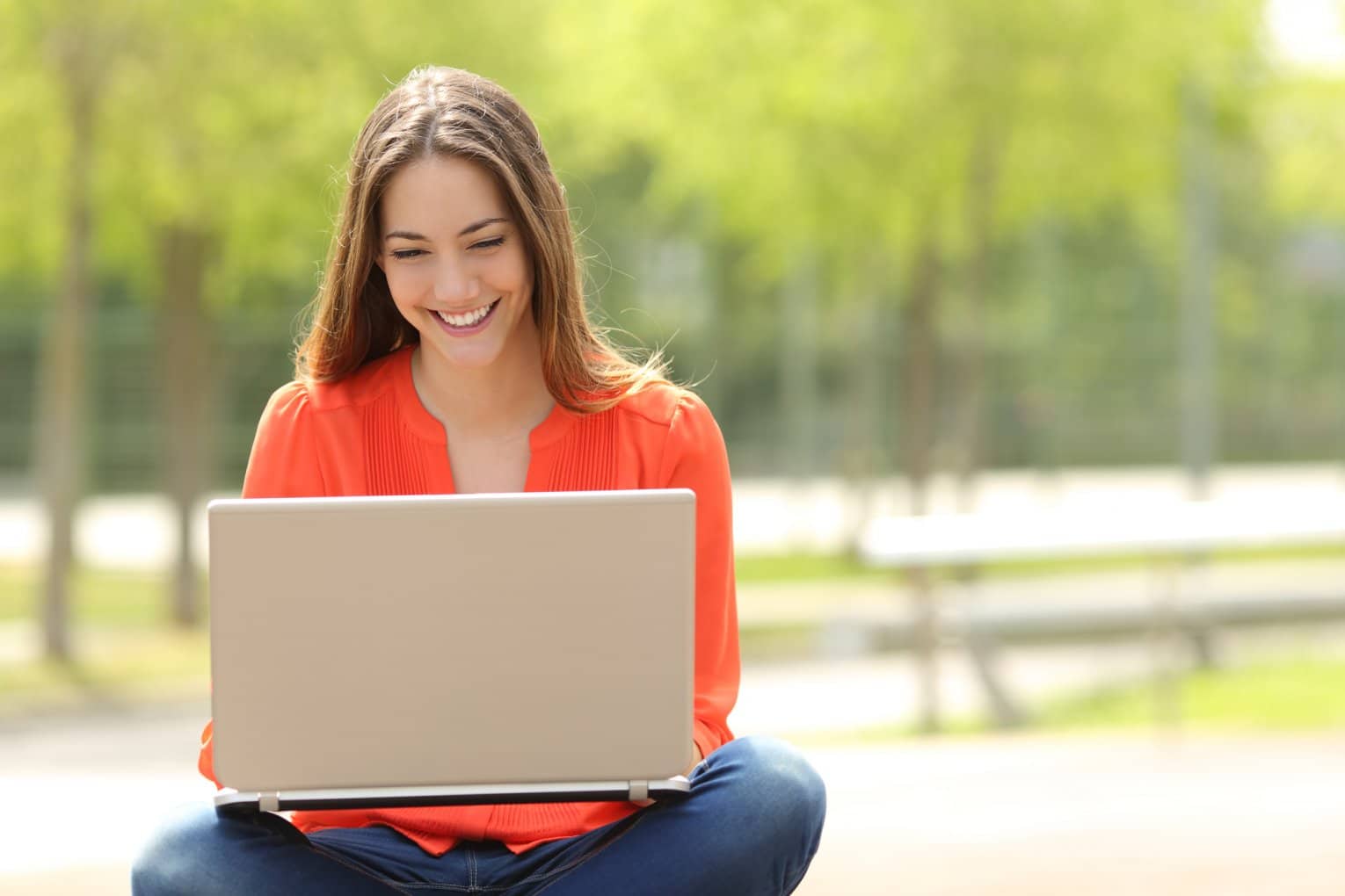 young woman on laptop
