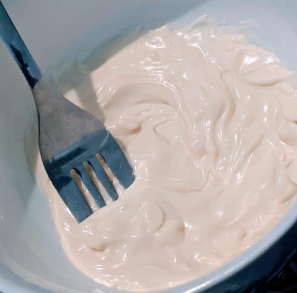 melted white chocolate